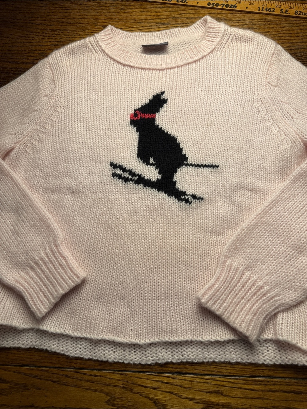 Wooden Ships Ski Bunny Sweater S/M Lightweight pink Wool Mohair Après Ski